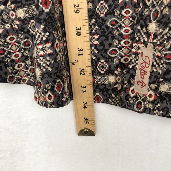 RAFTER C Pearl Snap Pro Flex 45 Performance Western Shirt XL Cowboy Black Aztec - Picture 10 of 15